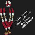 Fresh flower Red Carnations with baby's breath Gypso Indian Garland